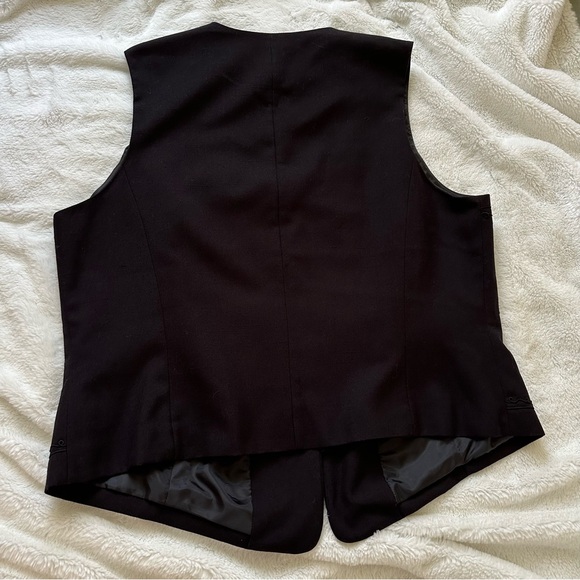 Vintage Whimsigoth Black Vest Floral Embroidered Plus Size 16W Abalone Button Up - Picture 8 of 11